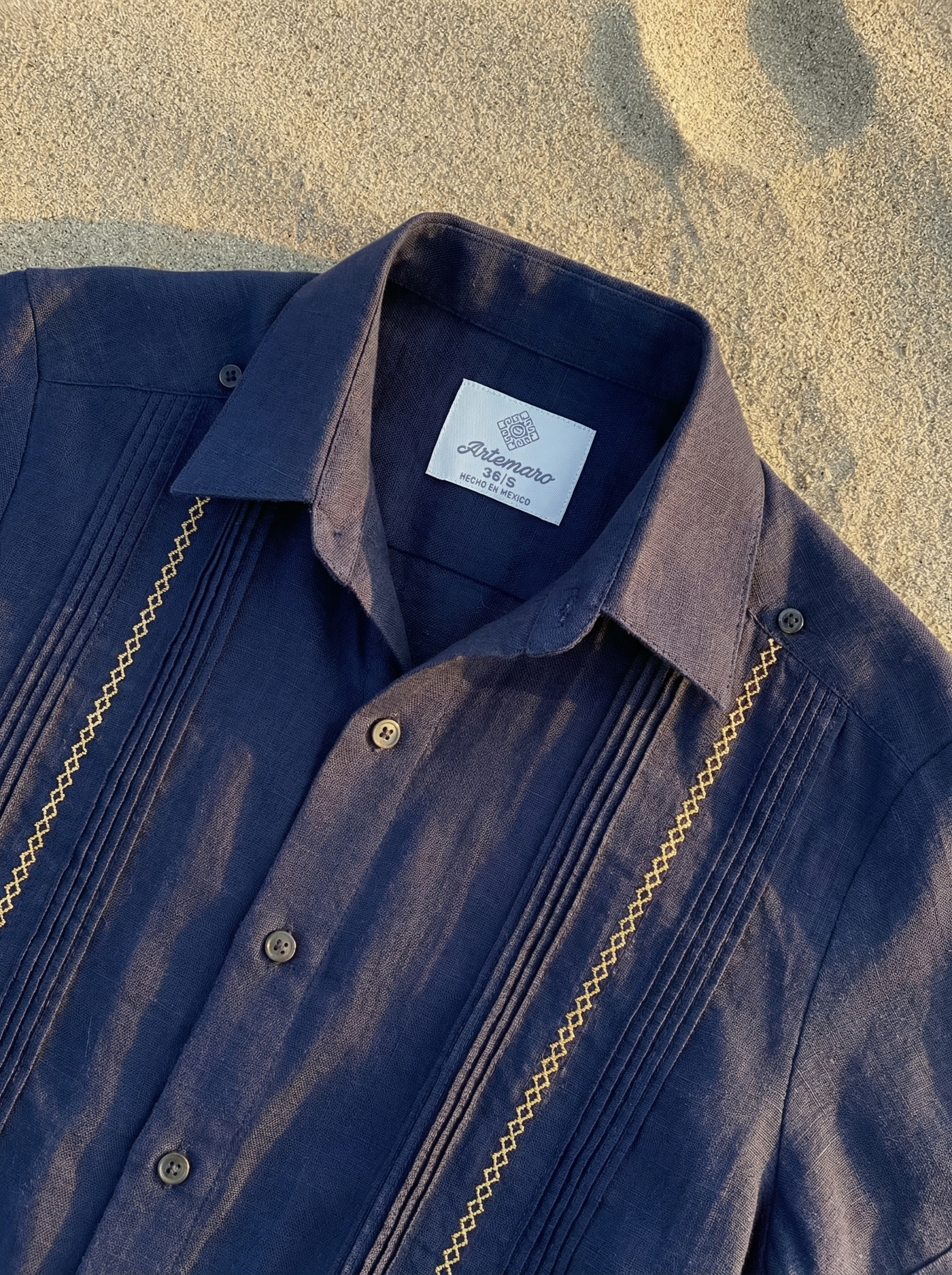 GUAYABERA SPITA AZUL MARINO