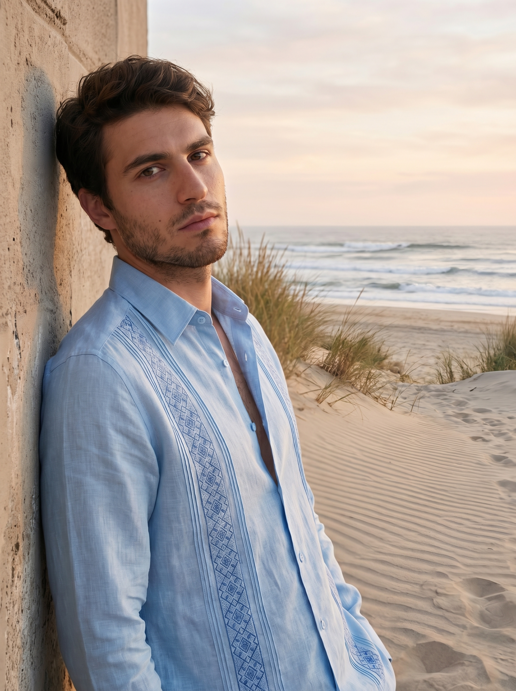 GUAYABERA ARTEMARO CELESTE