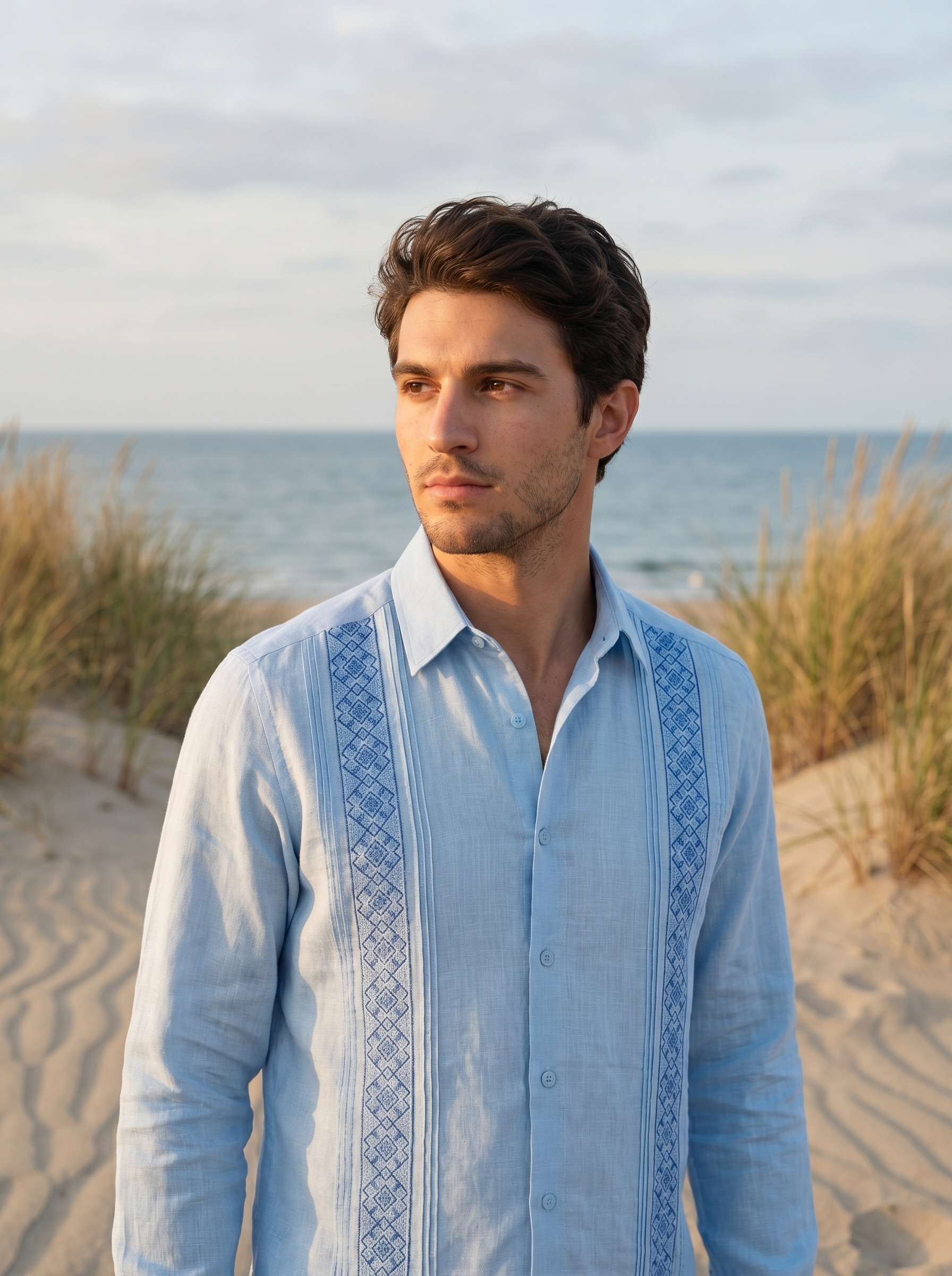 GUAYABERA ARTEMARO CELESTE