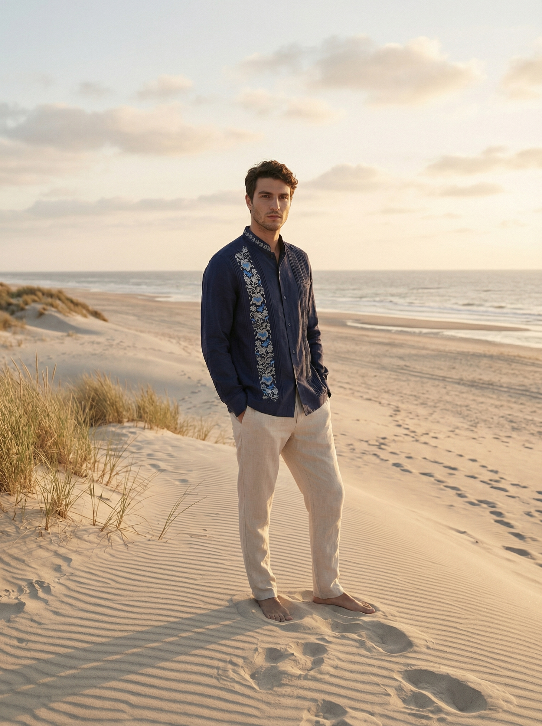 GUAYABERA VALENTINO AZUL
