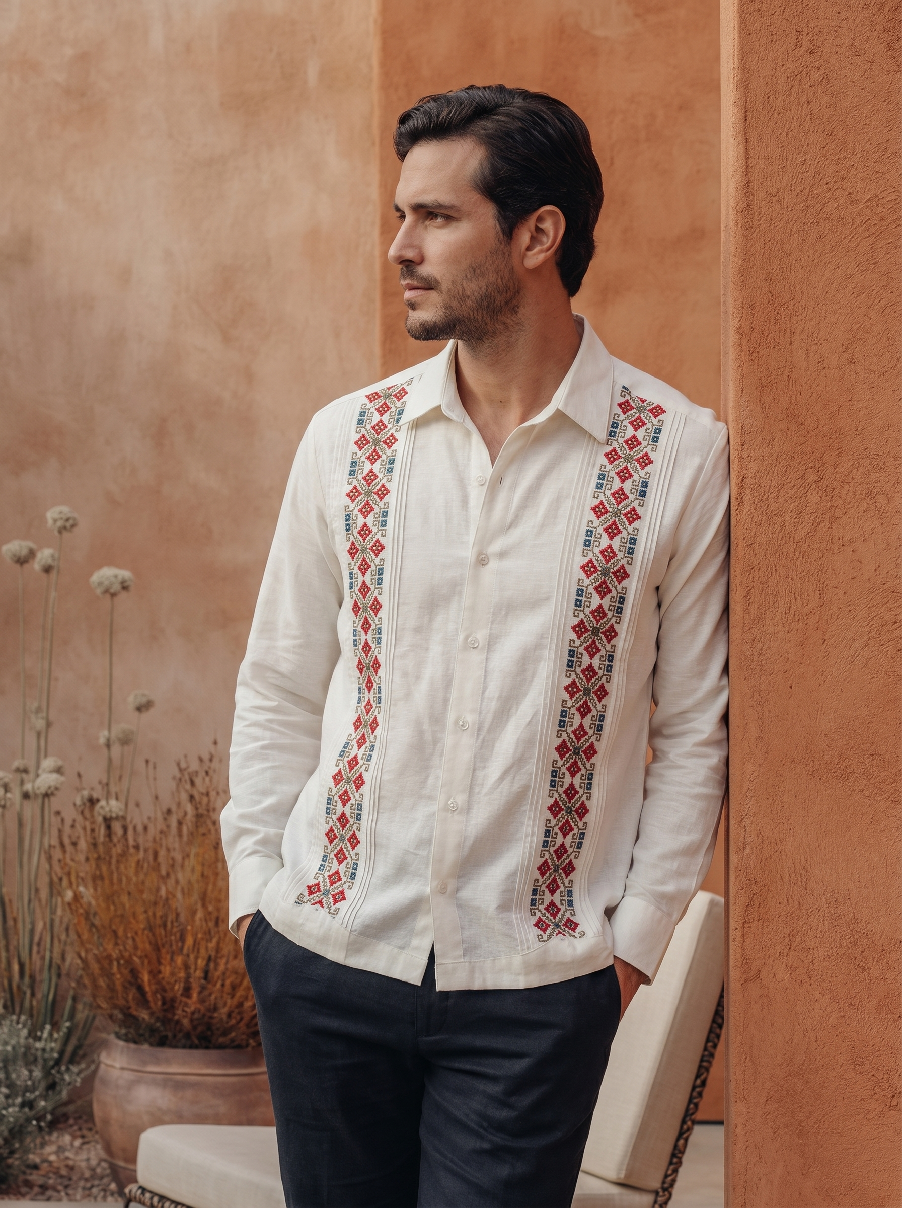 GUAYABERA ALBA HUESO