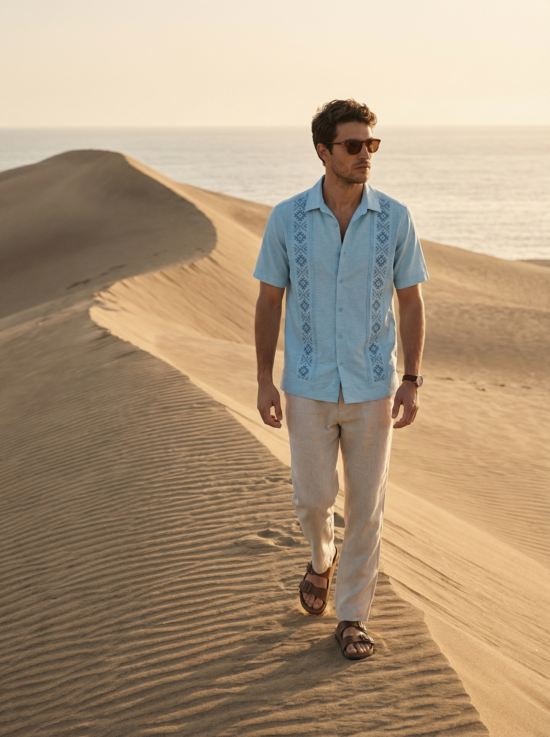 GUAYABERA KAMBA CELESTE