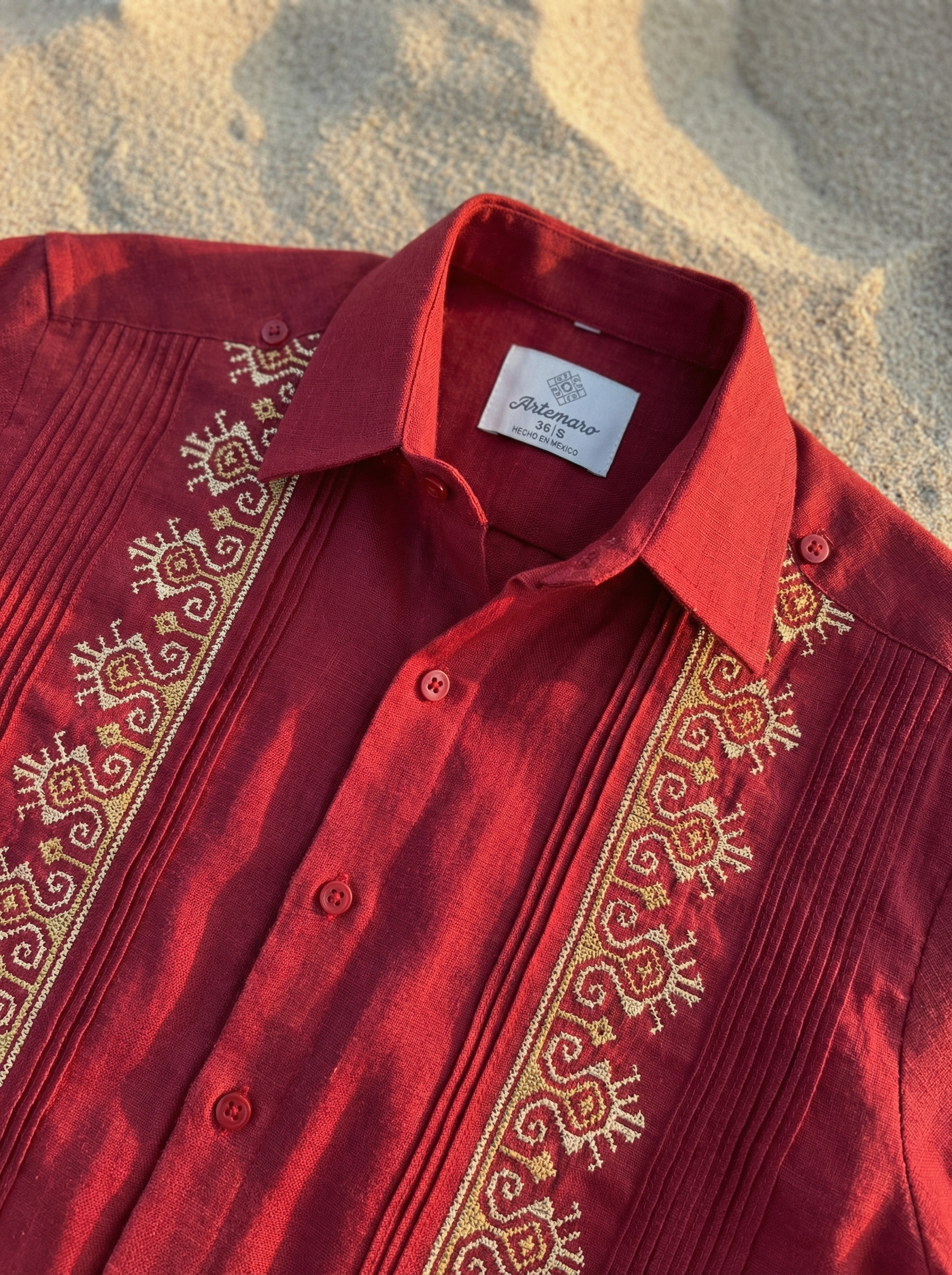 GUAYABERA CARACOL VINO