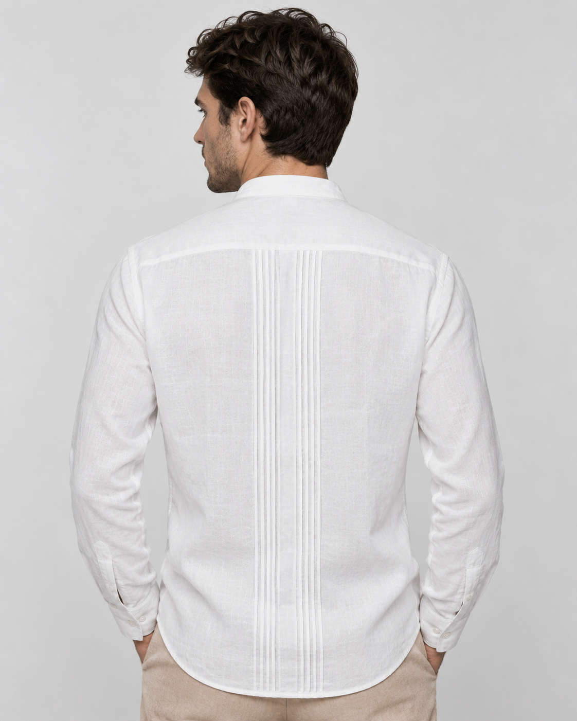 CAMISA MAO ALFORZAS BLANCA