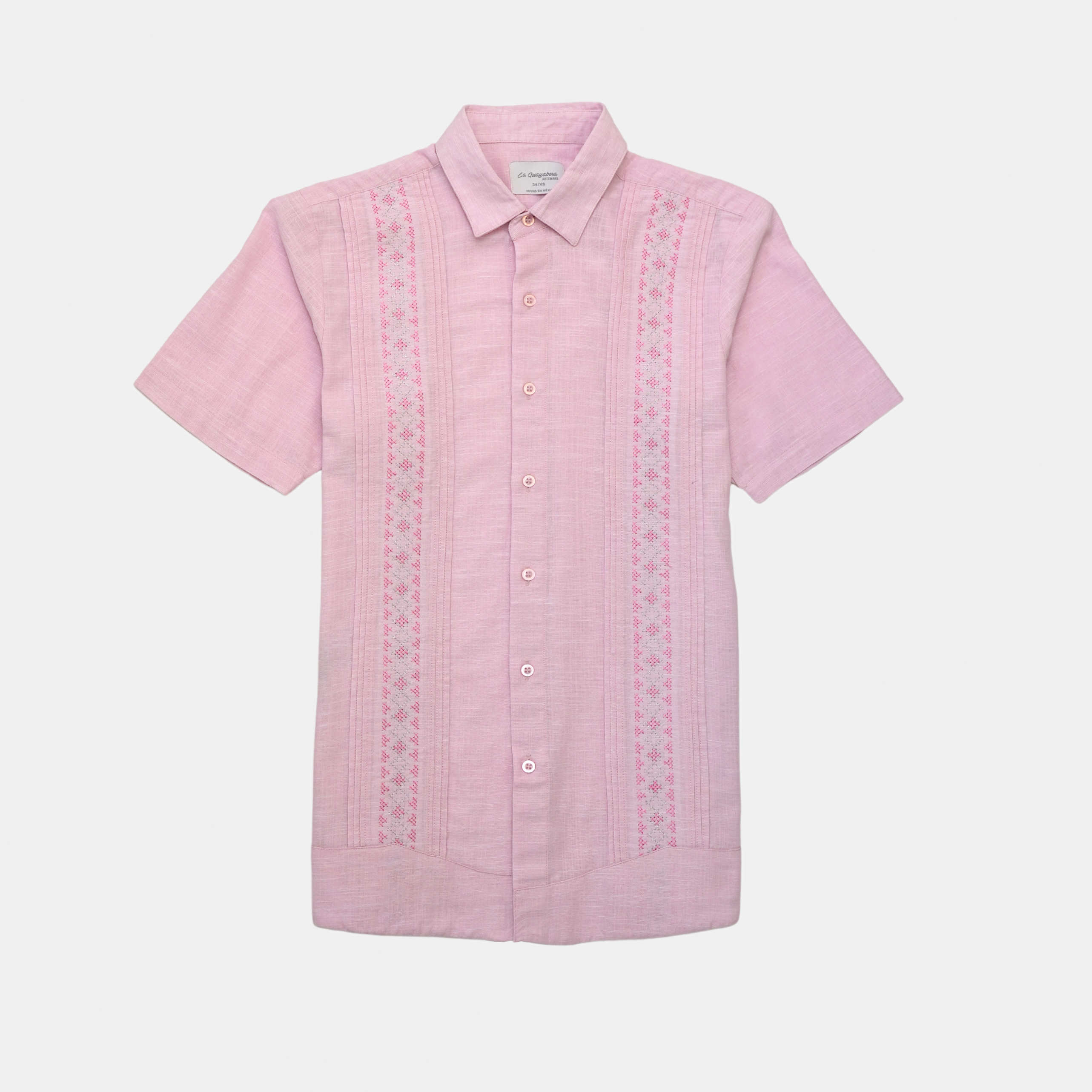 GUAYABERA FRANCO ROSA MANGA CORTA