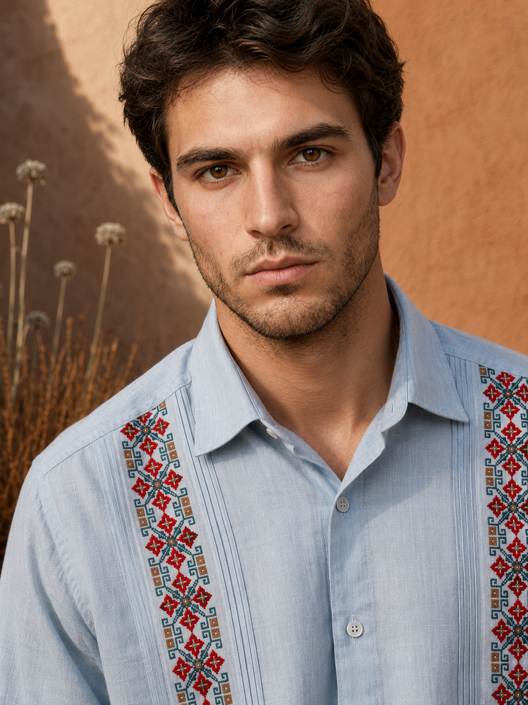 GUAYABERA ALBA CELESTE