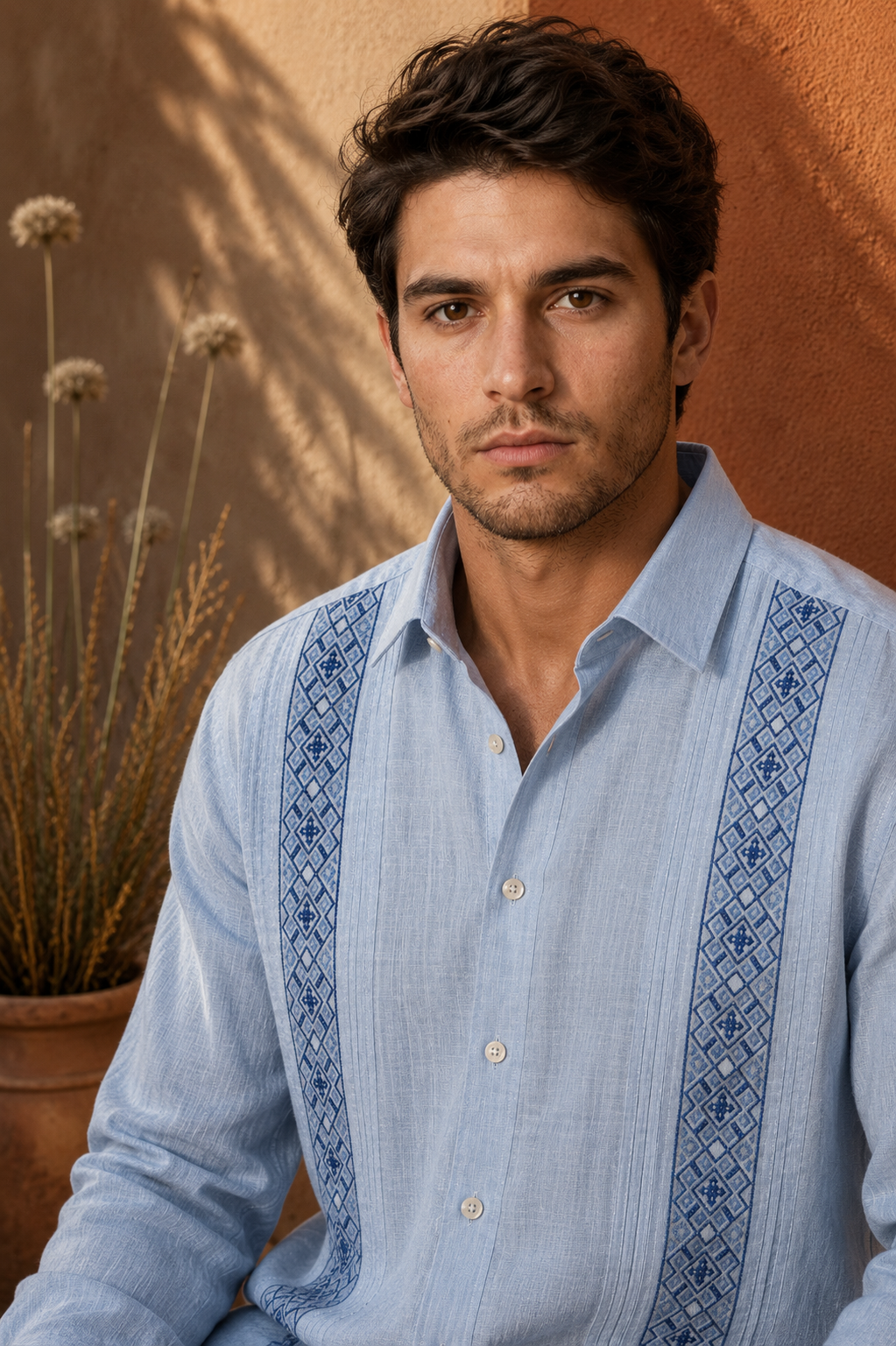 GUAYABERA ARTEMARO CELESTE