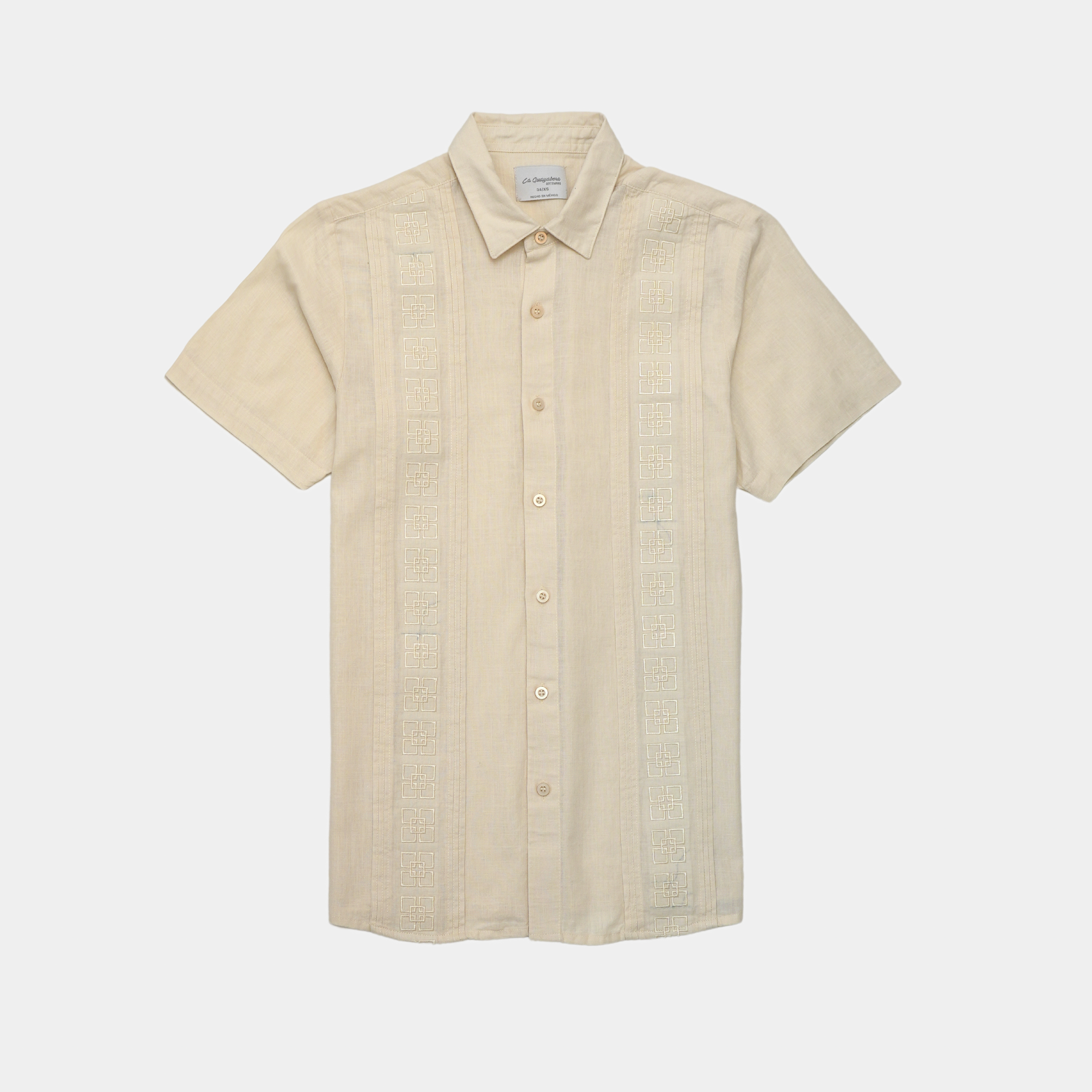 GUAYABERA CHI BEIGE MANGA CORTA