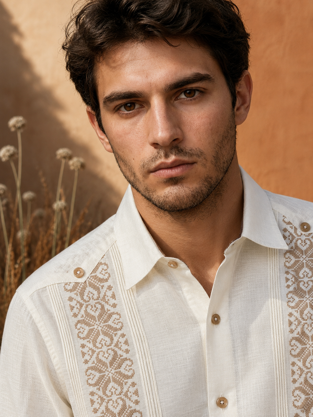 GUAYABERA CORAZON BEIGE