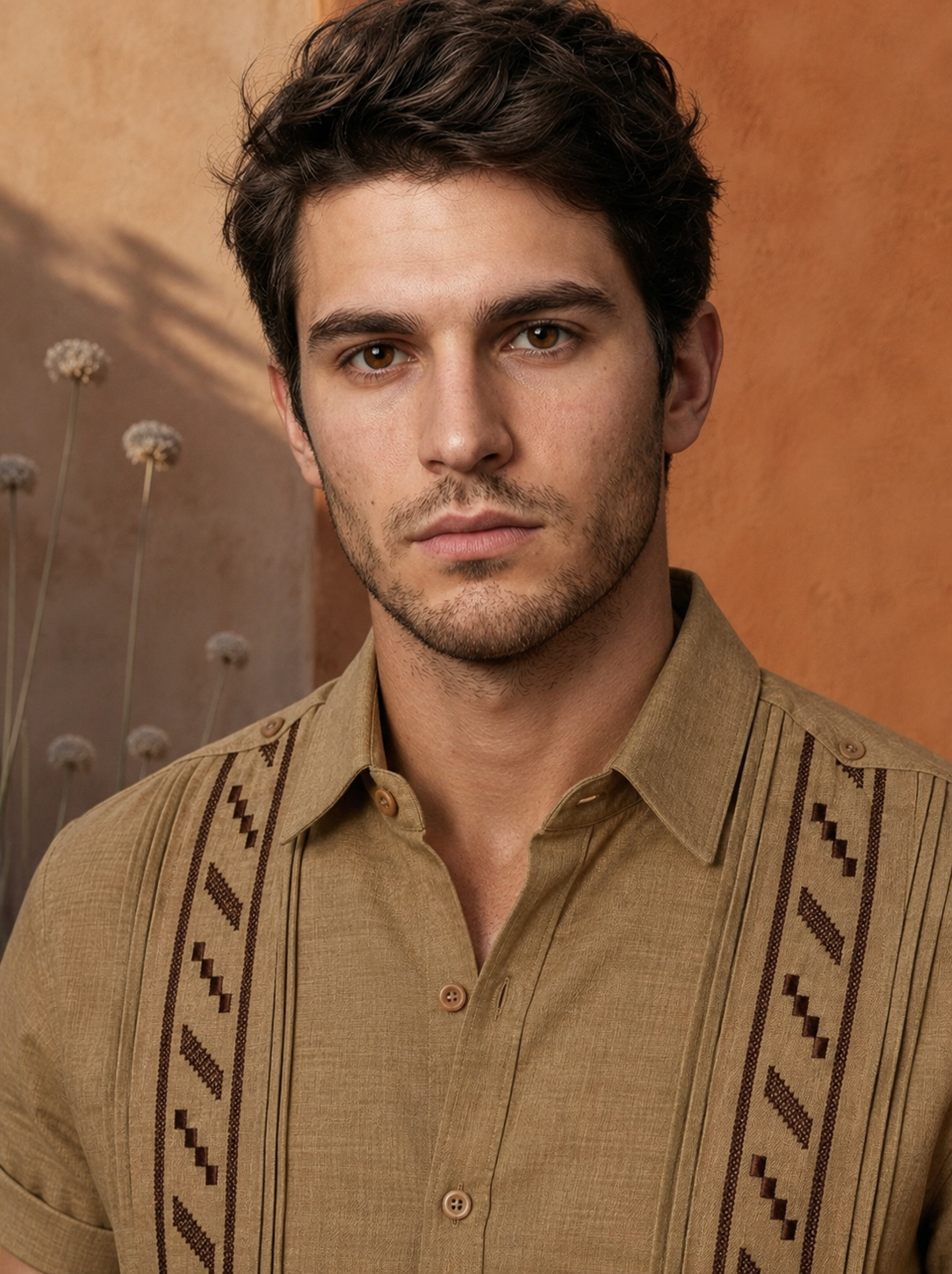 GUAYABERA EUFEMIO CAFÉ