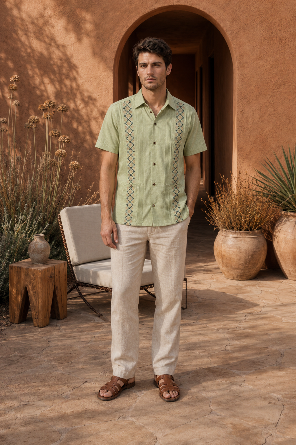 GUAYABERA ROMBOS LIMON