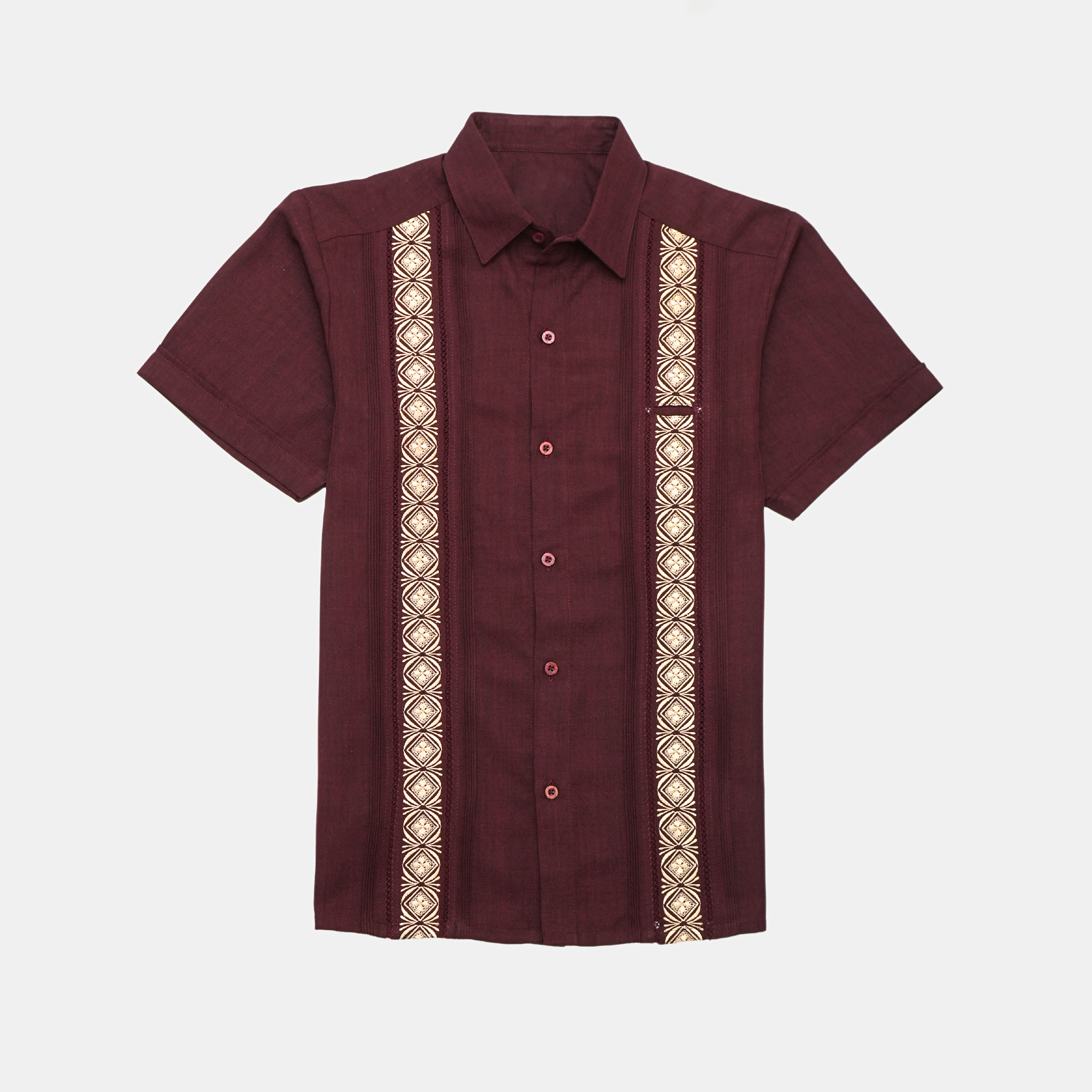 GUAYABERA HABANA VINO MANGA CORTA