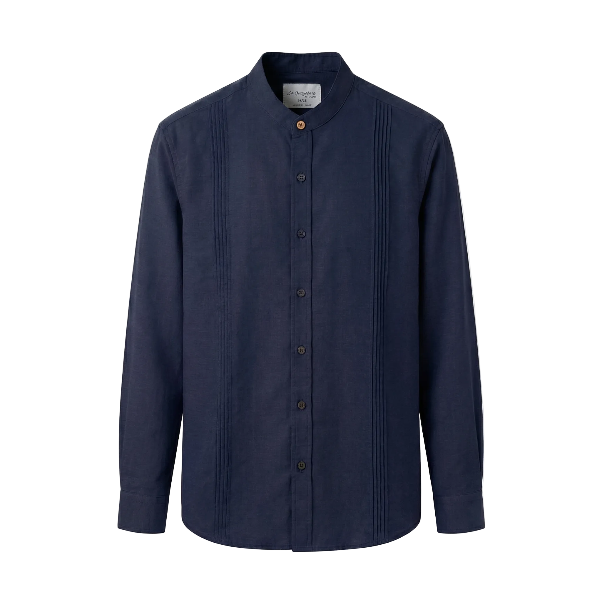 CAMISA MAO ALFORZAS AZUL PETROLEO