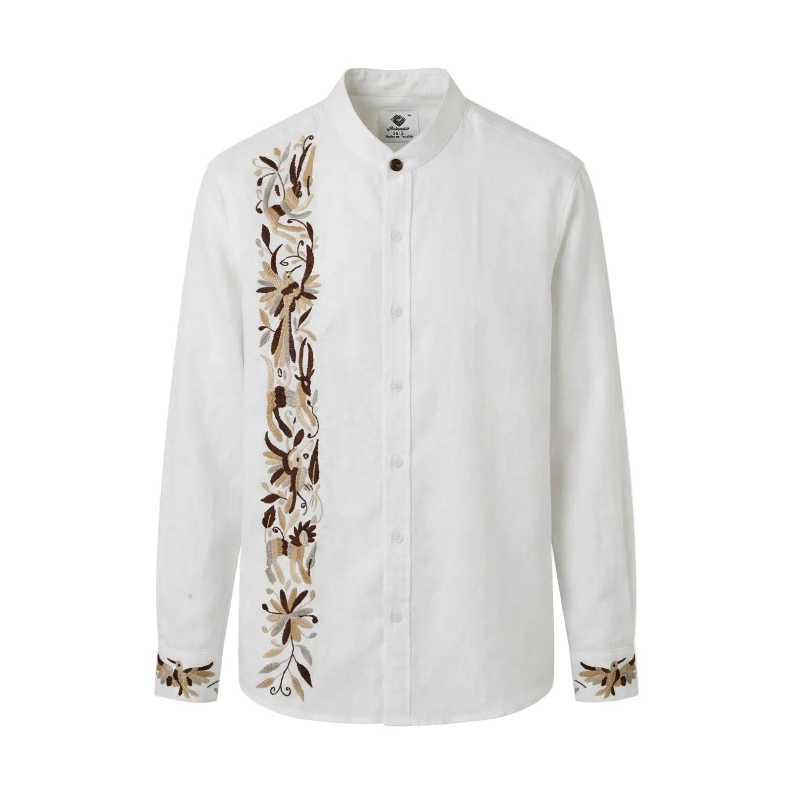 CAMISA MAO BLANCA BORDADO OTOMÍ