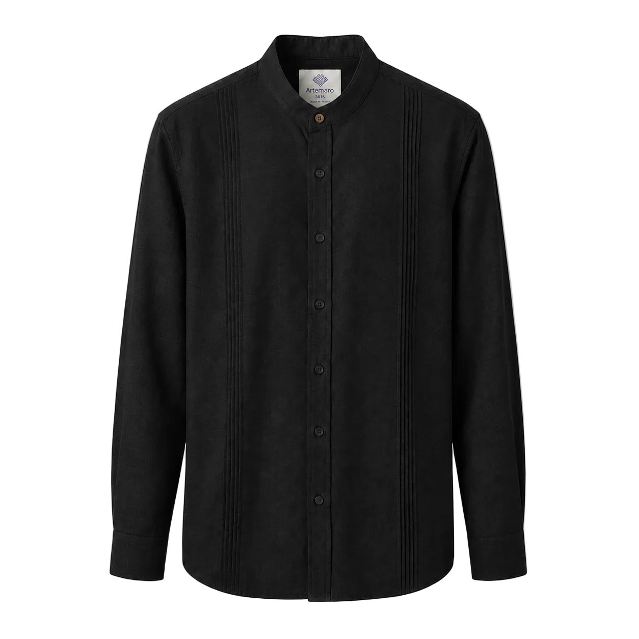 CAMISA MAO ALFORZAS NEGRA