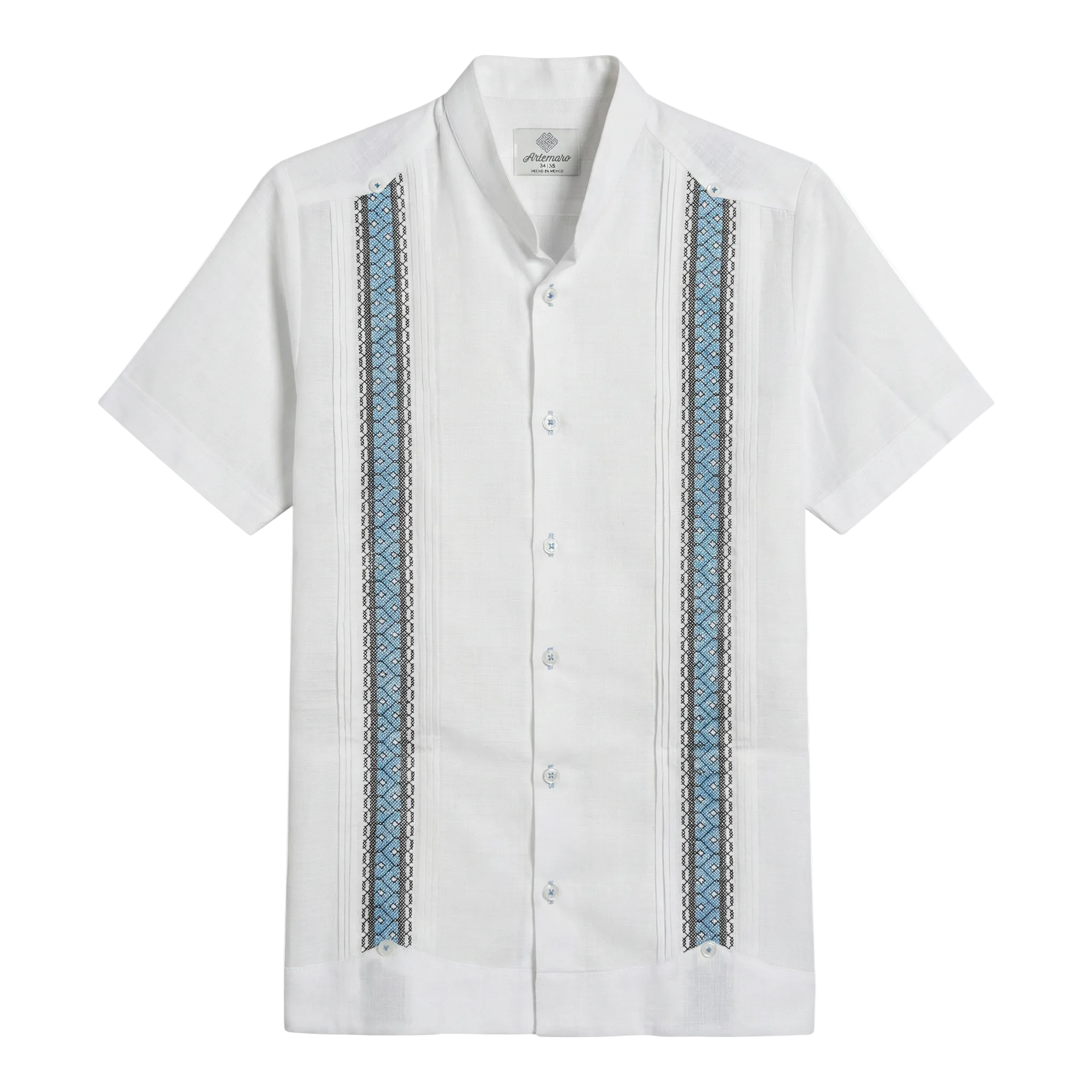 GUAYABERA NULL BLANCA/AZUL MAO