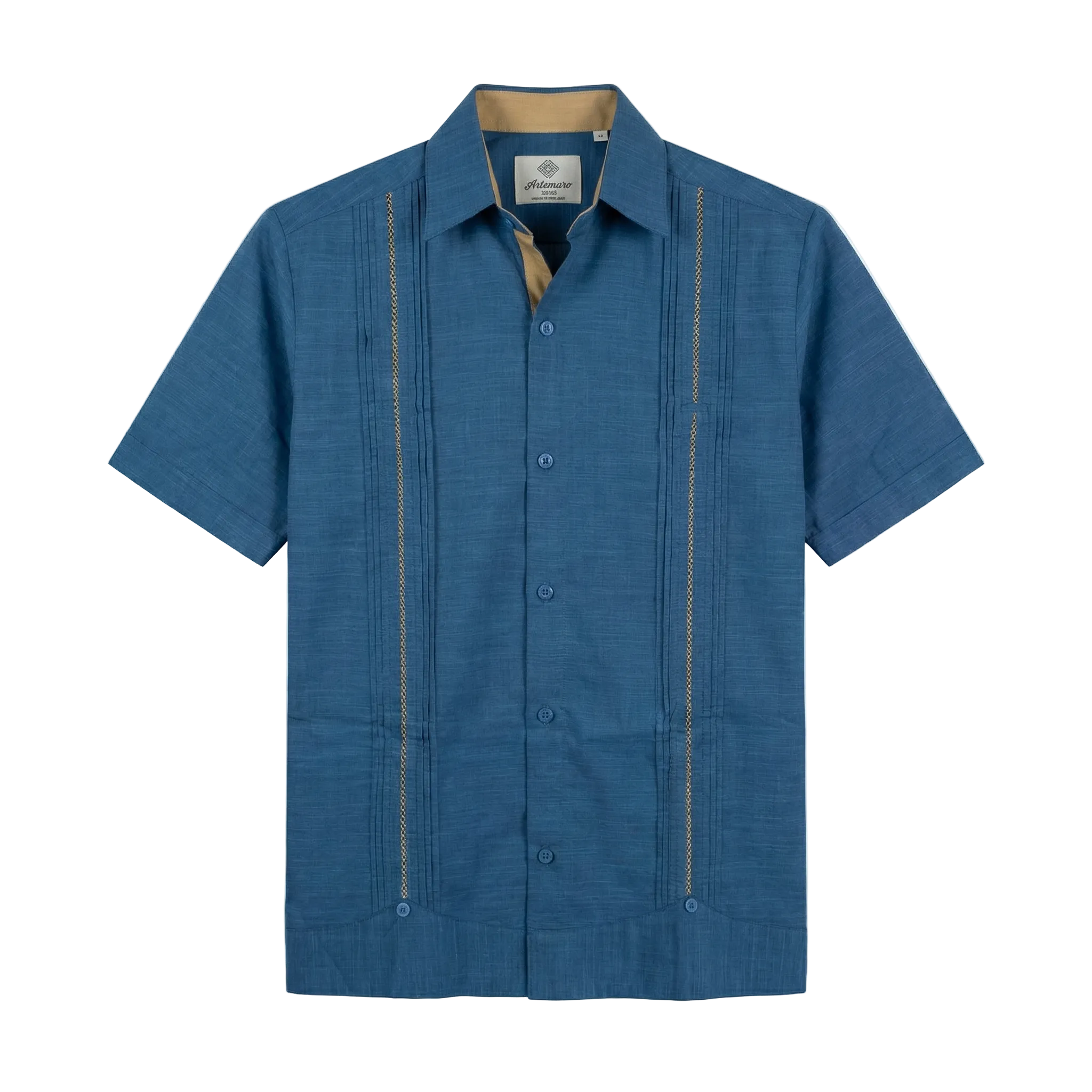 GUAYABERA PICUETA AZUL