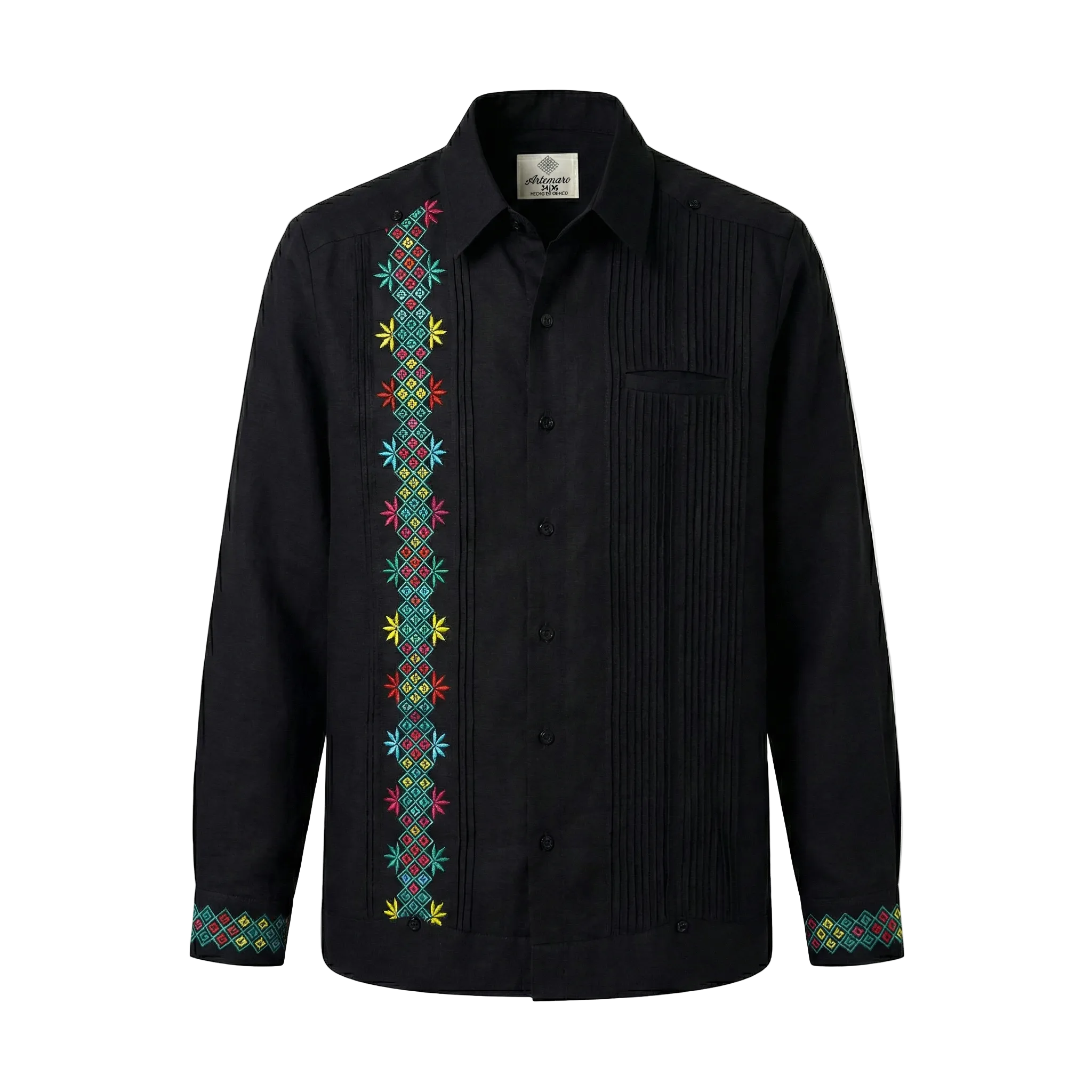 GUAYABERA PIÑA NEGRA
