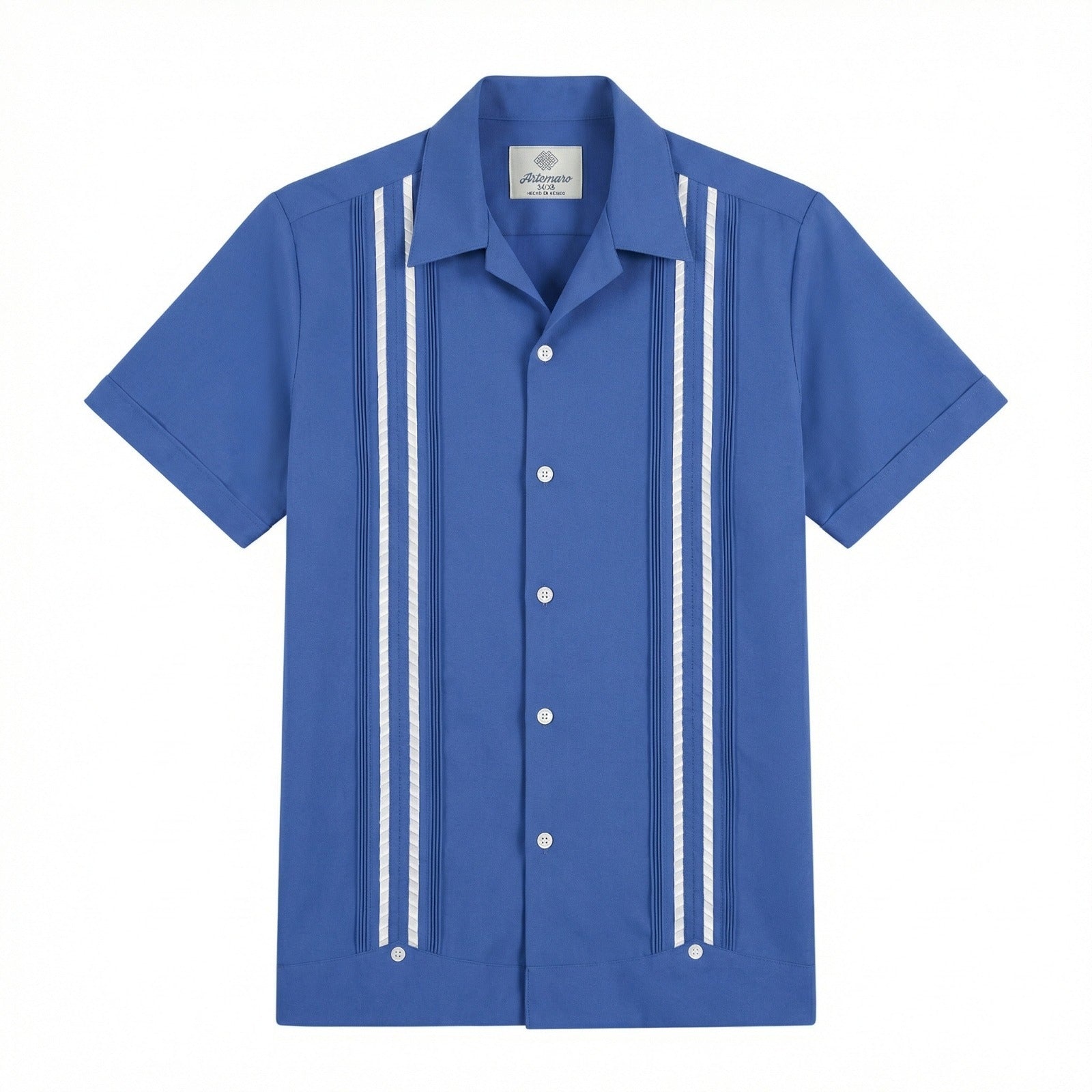 GUAYABERA PLUMILLA AZUL BAMBOO