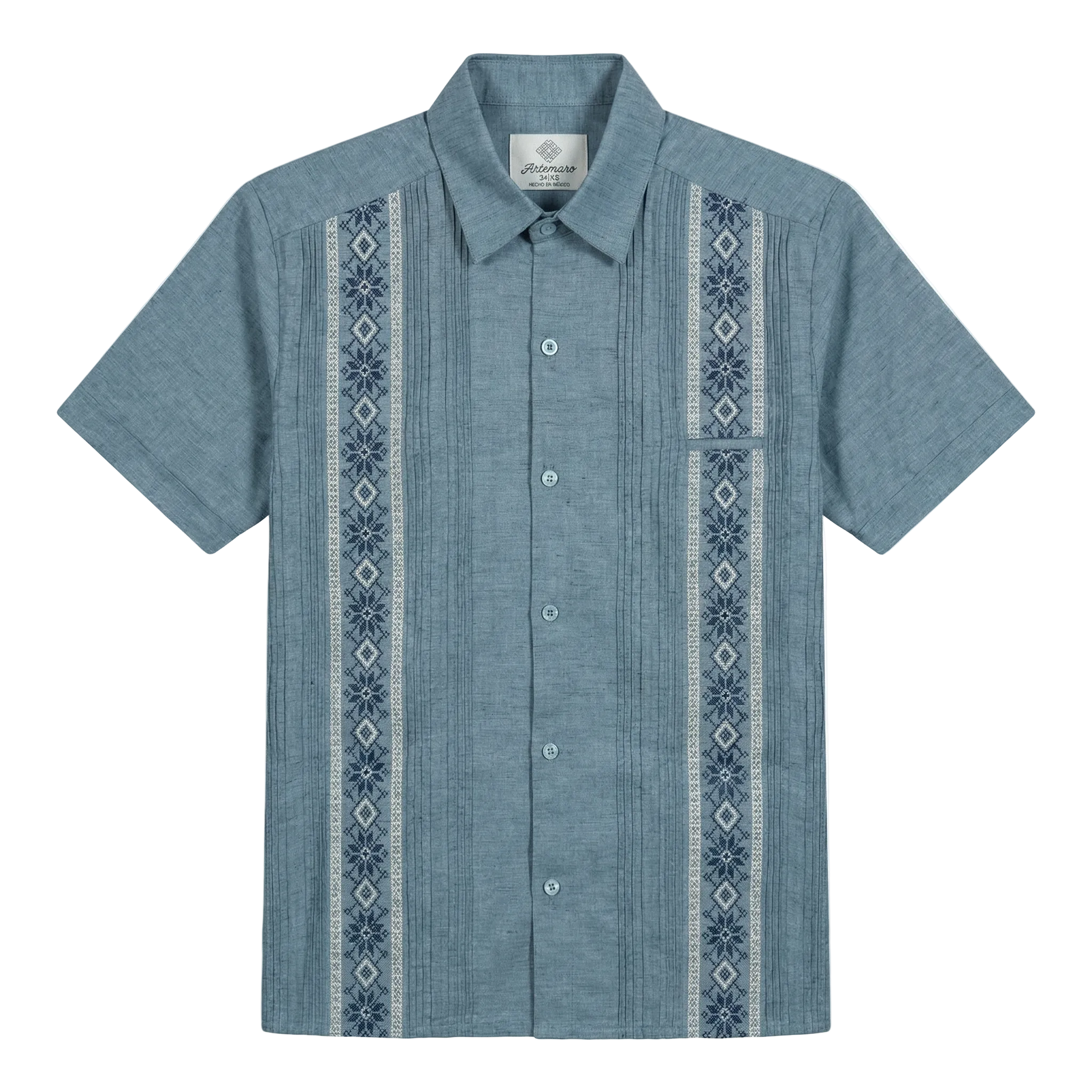 GUAYABERA TULÚM AZUL