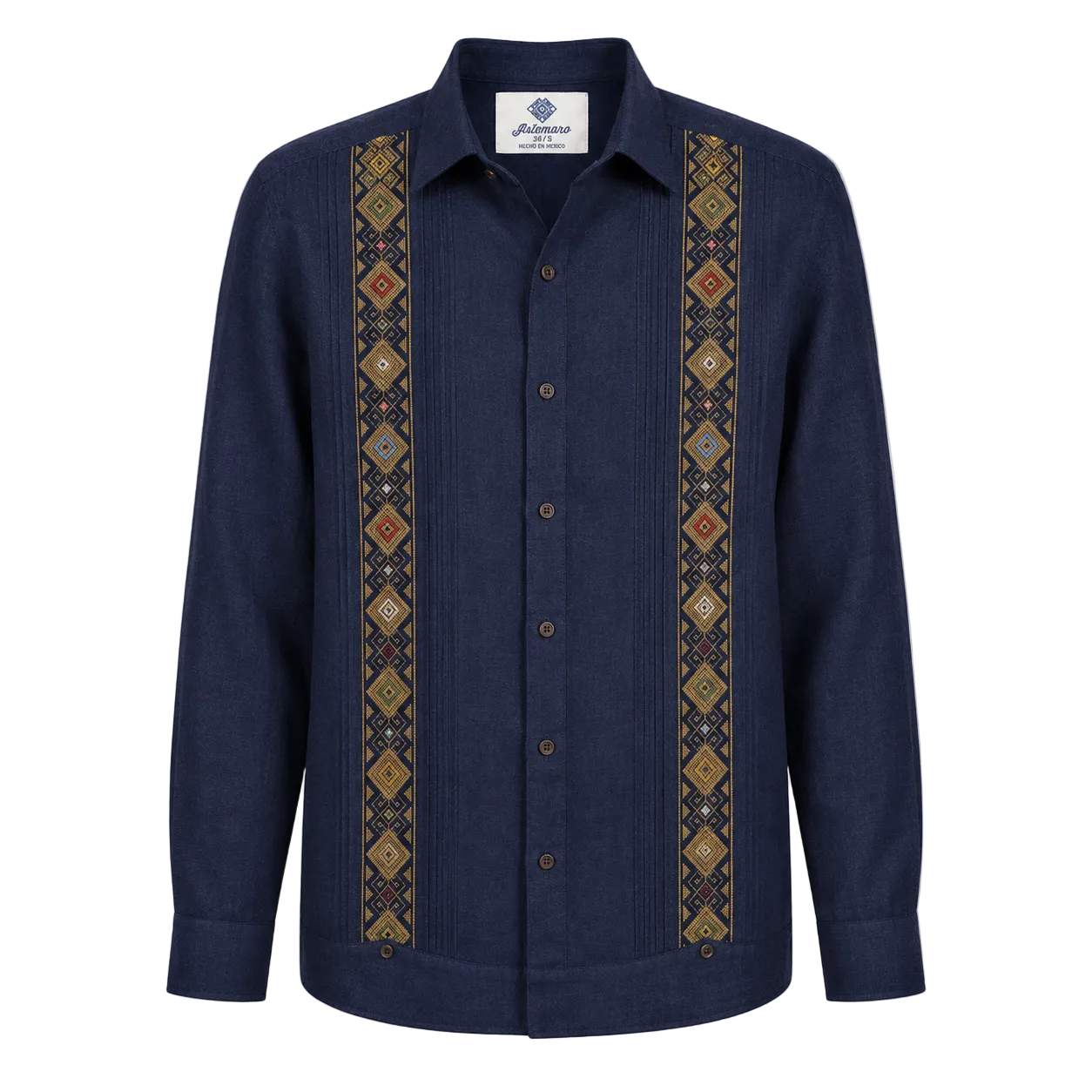 GUAYABERA YUCATECA COLORES AZUL MARINO