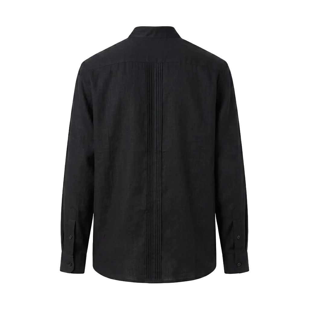 CAMISA MAO ALFORZAS NEGRA