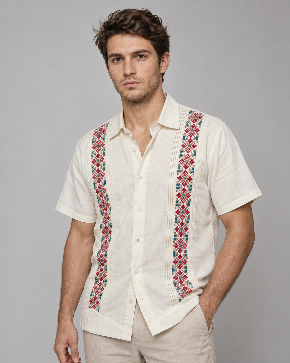 GUAYABERA ALBA HUESO
