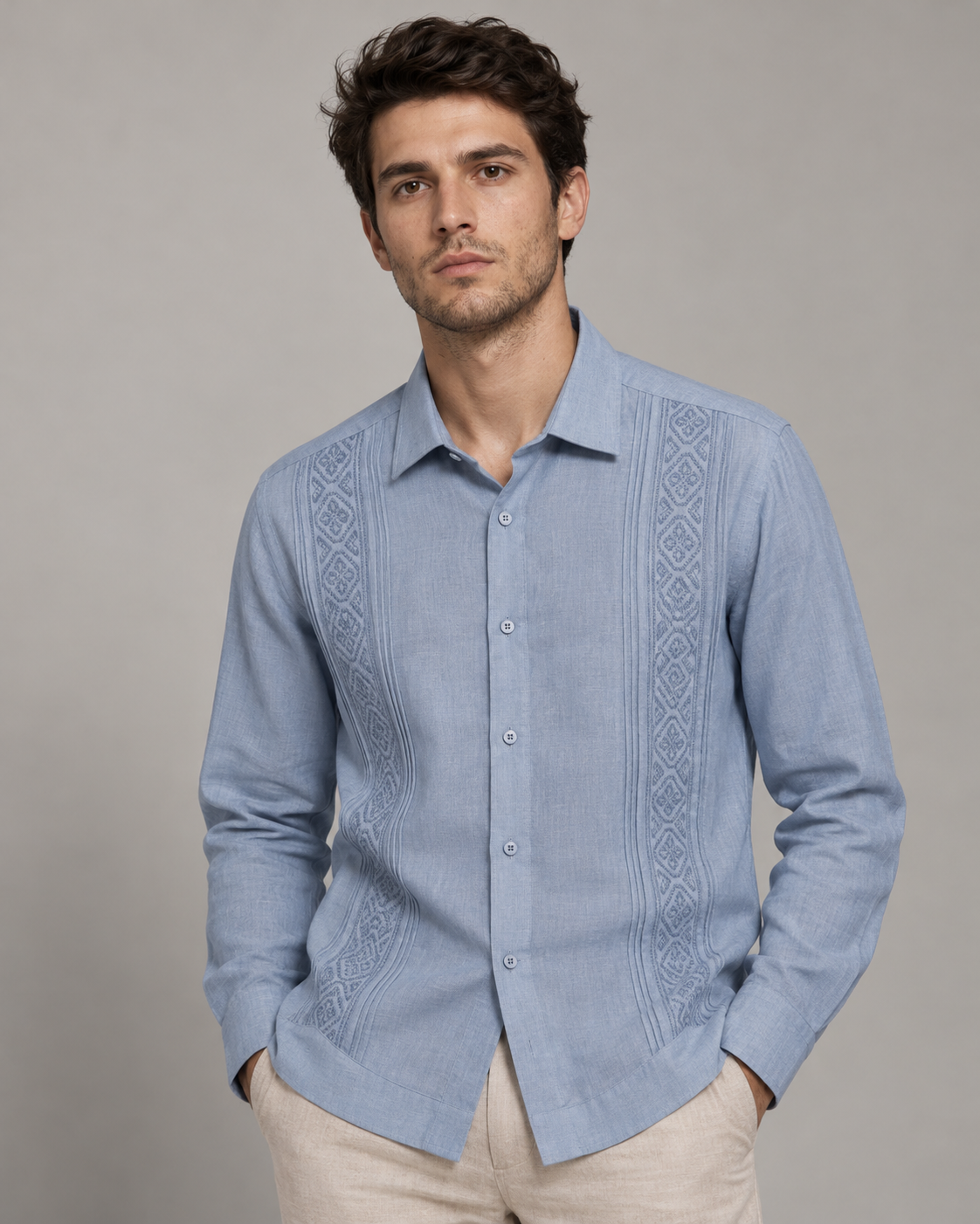 GUAYABERA ALTAMAR CELESTE