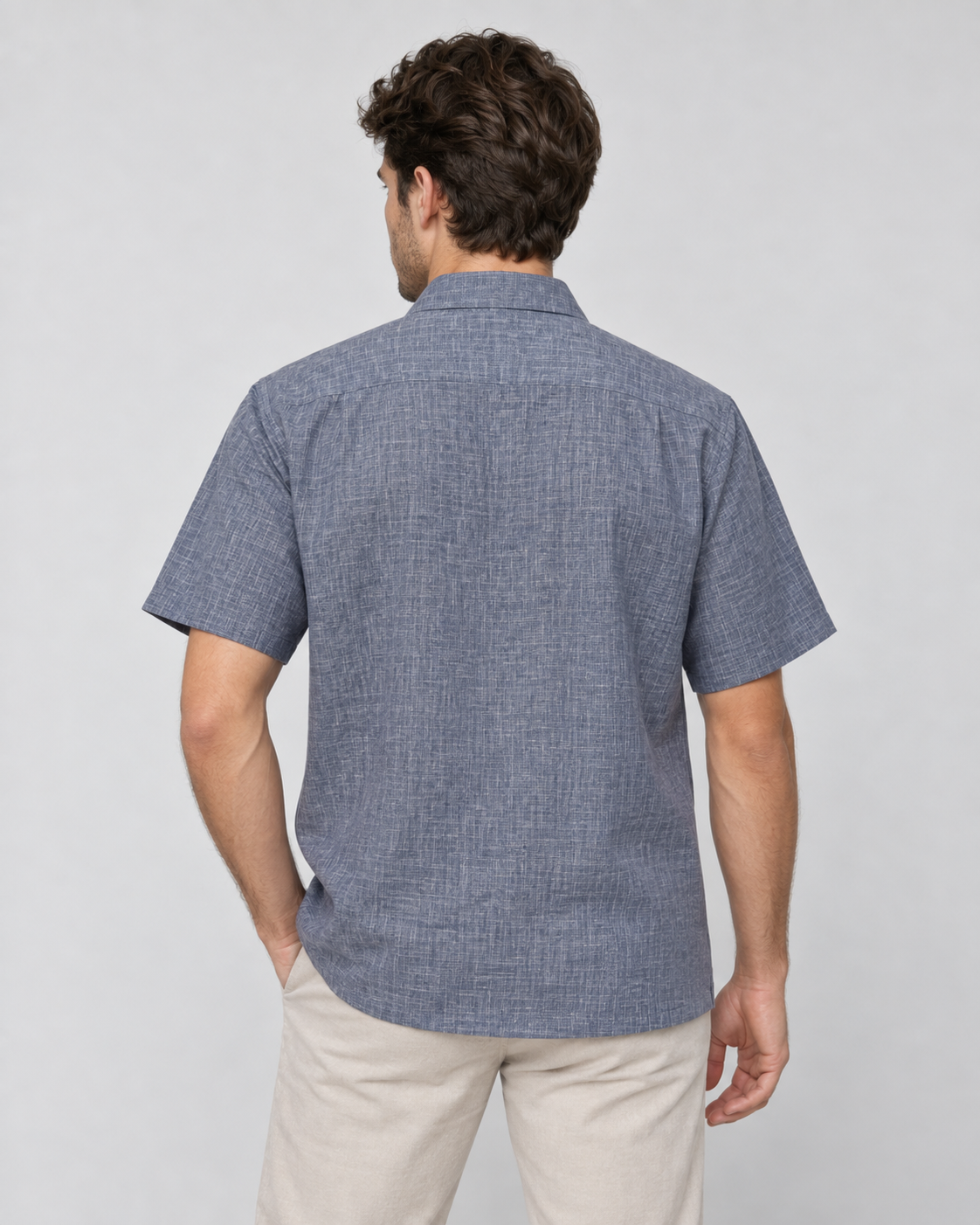 GUAYABERA ANDRÉ GRIS AZULADO