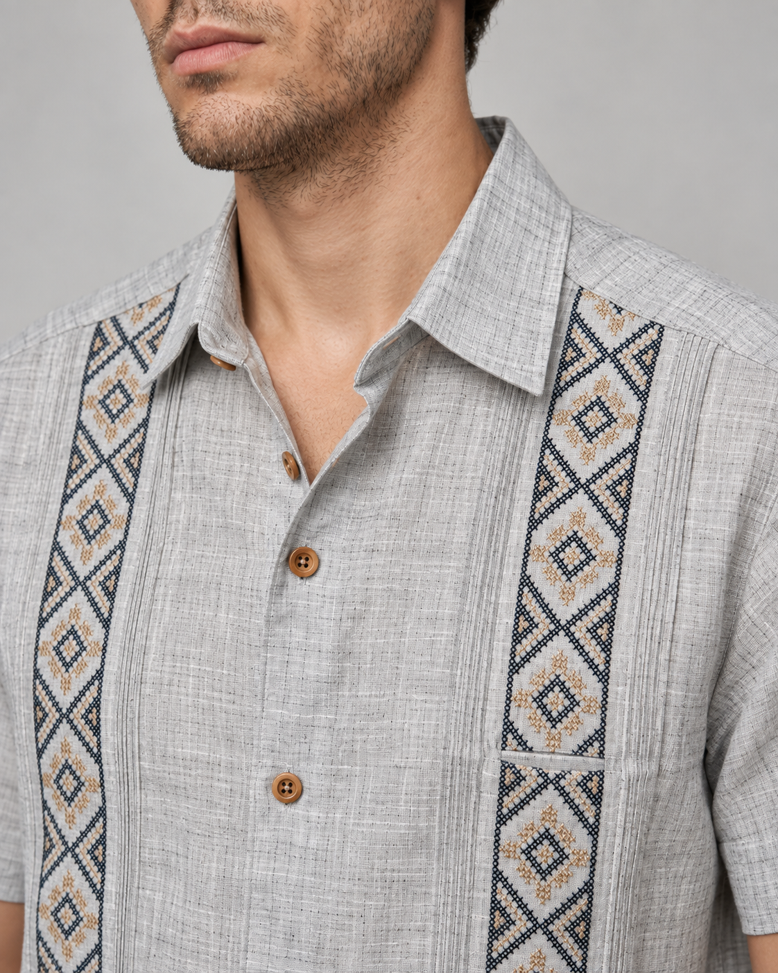 GUAYABERA ANDRÉ GRIS HIELO