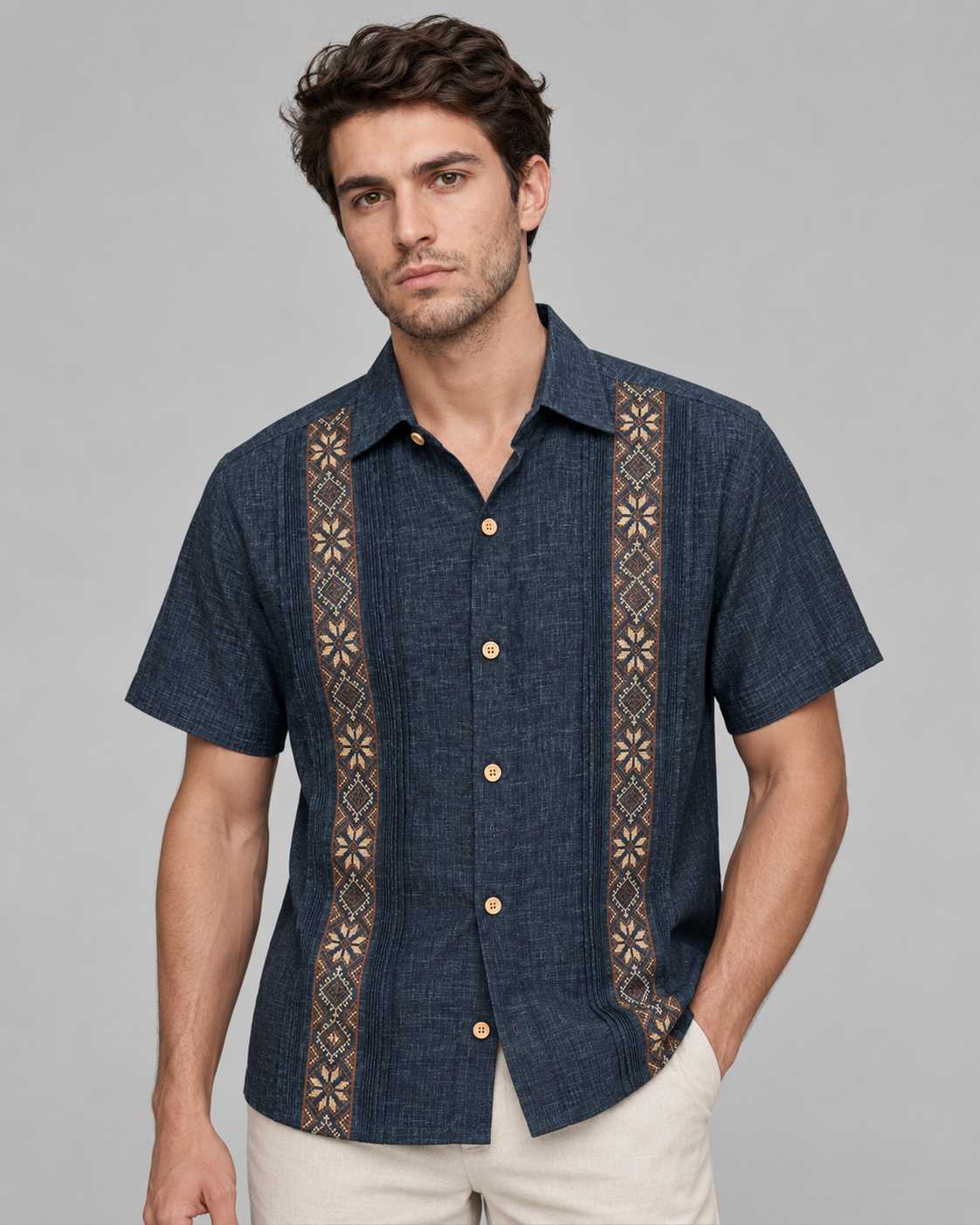 GUAYABERA ANDRÉ MEZCLILLA
