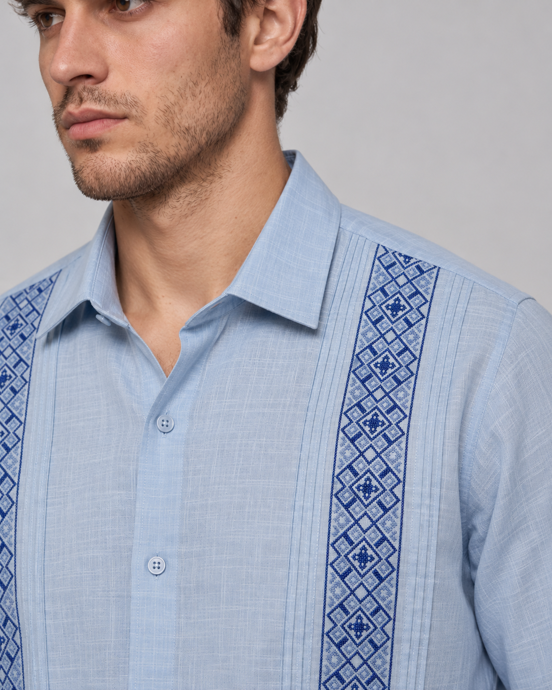 GUAYABERA ARTEMARO CELESTE