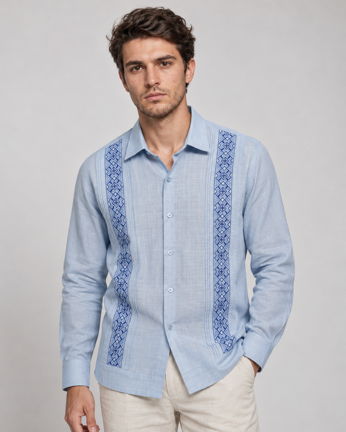GUAYABERA ARTEMARO CELESTE