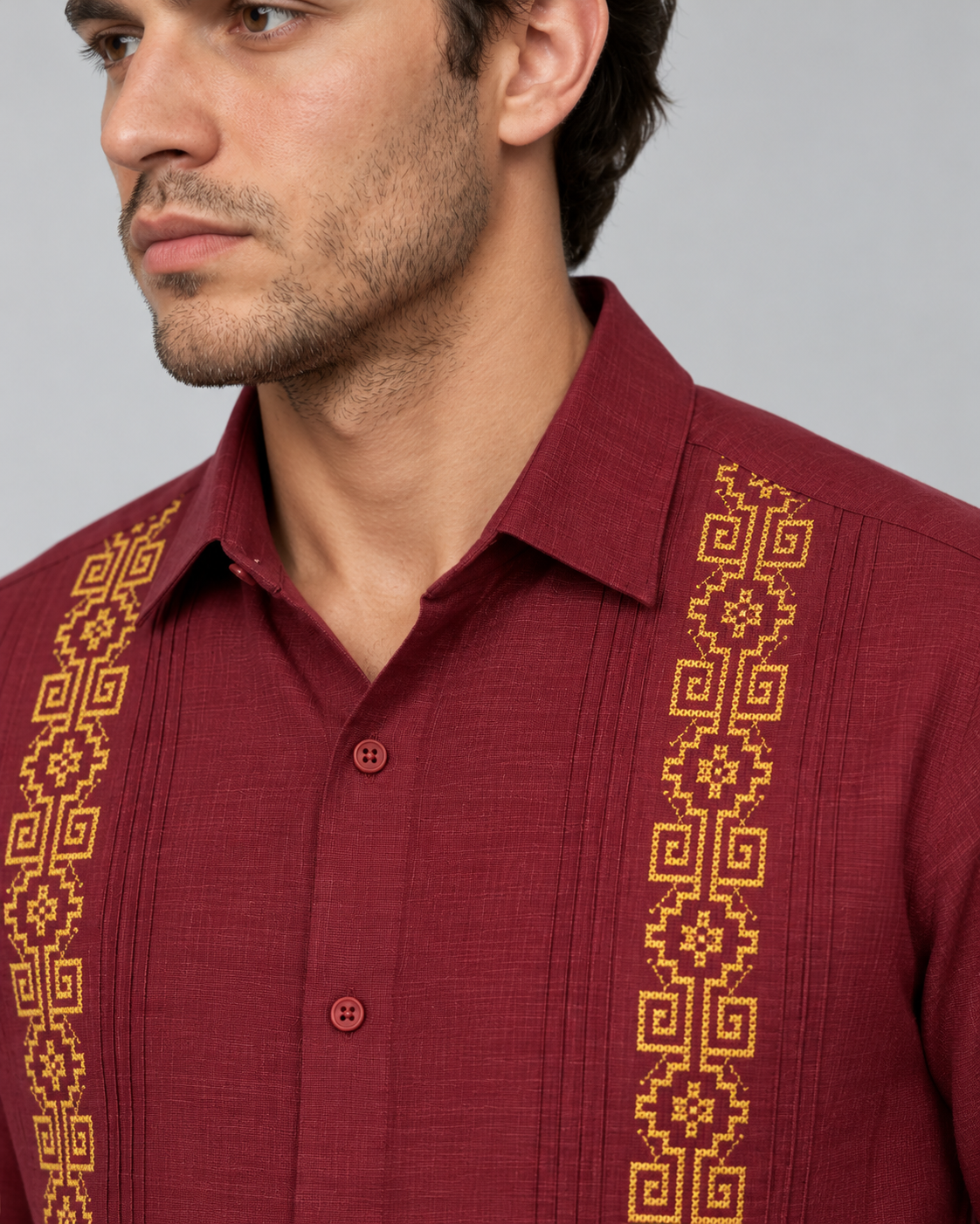 GUAYABERA AZTECA VINO