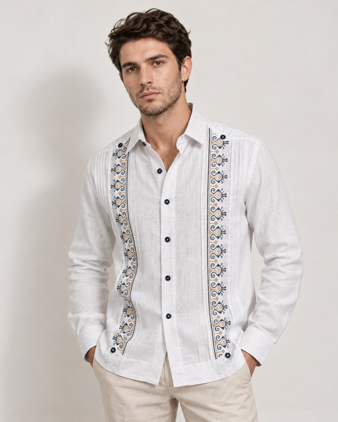 GUAYABERA CARACOL BLANCA