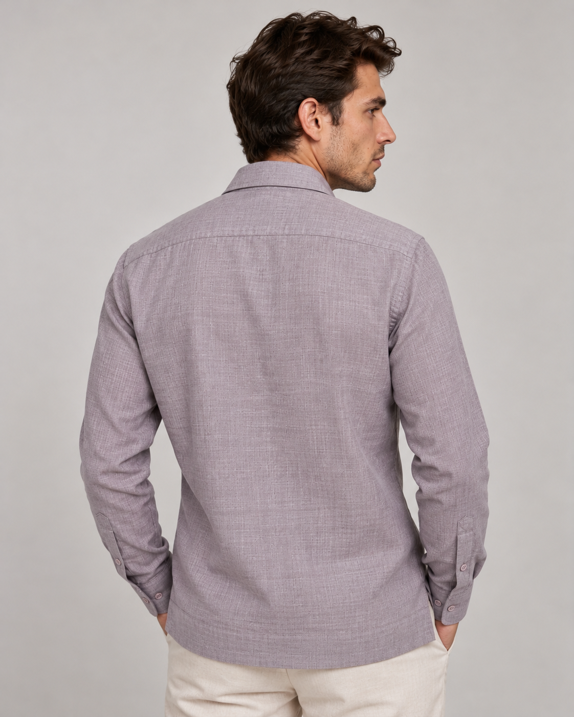 GUAYABERA CARACOL GUINDA