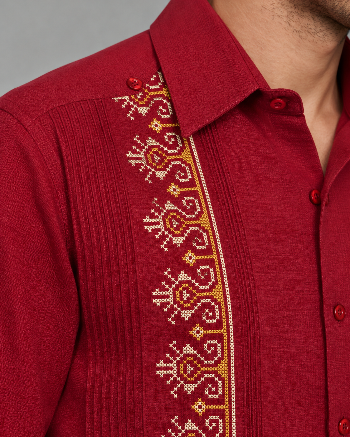 GUAYABERA CARACOL VINO