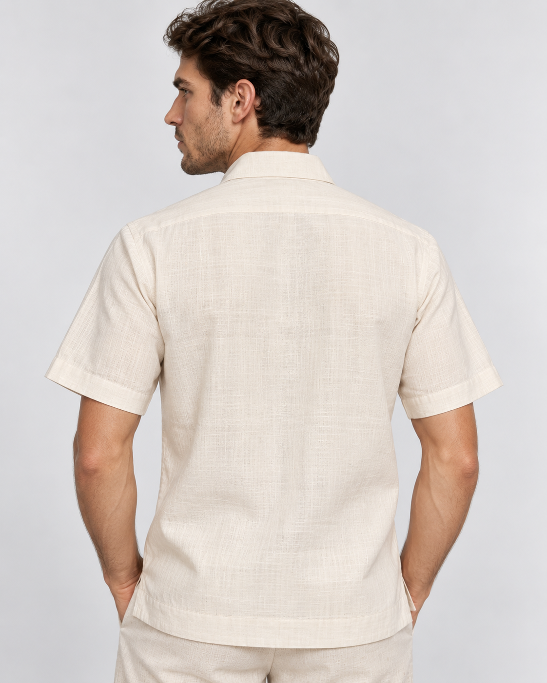 GUAYABERA CHII BEIGE MANGA CORTA
