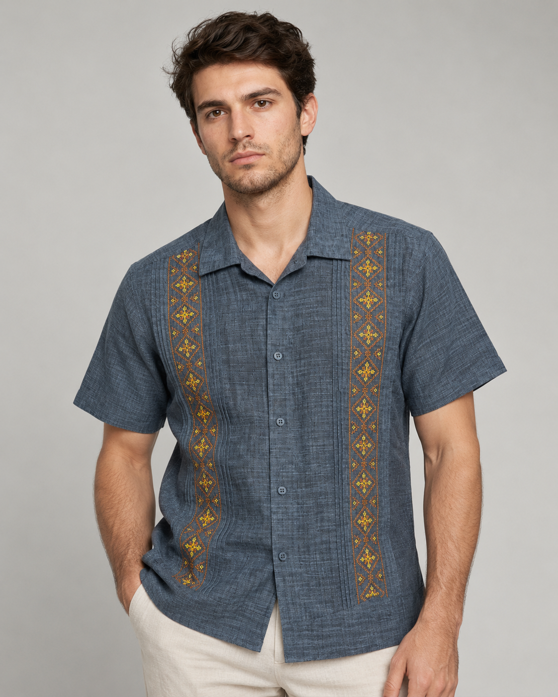 GUAYABERA COZUMEL MEZCLILLA