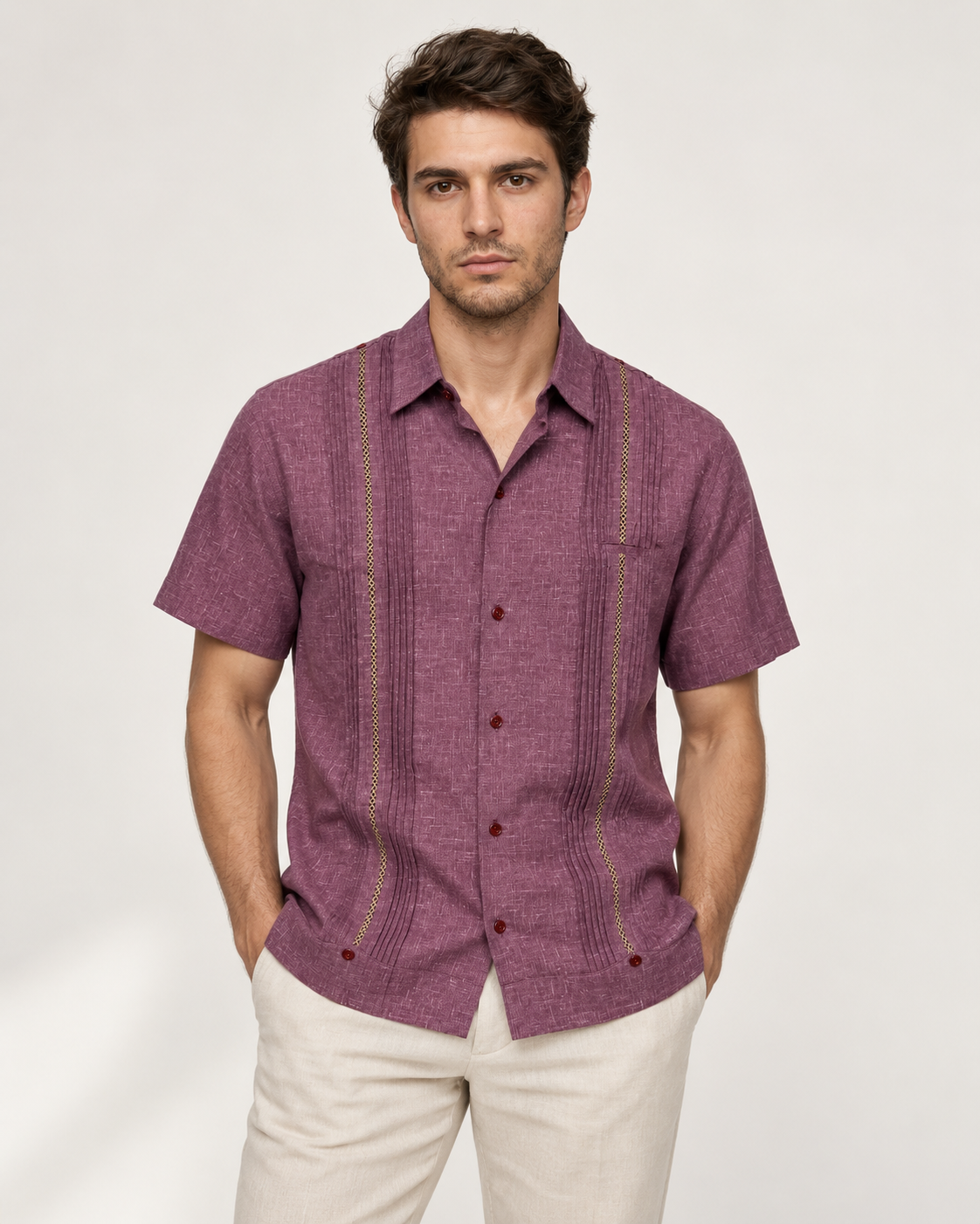 GUAYABERA ESPITA GUINDA