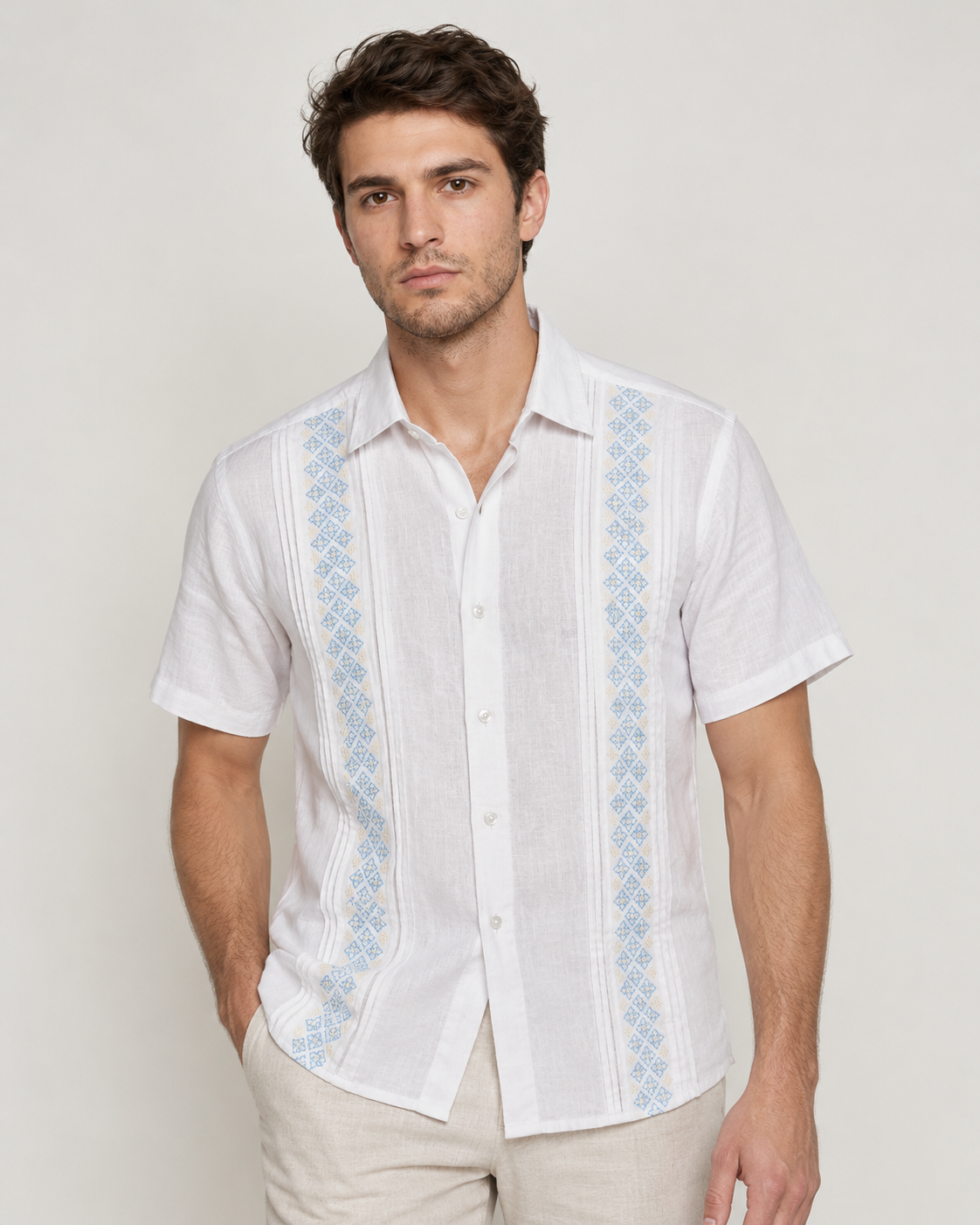 GUAYABERA FLOR BLANCA