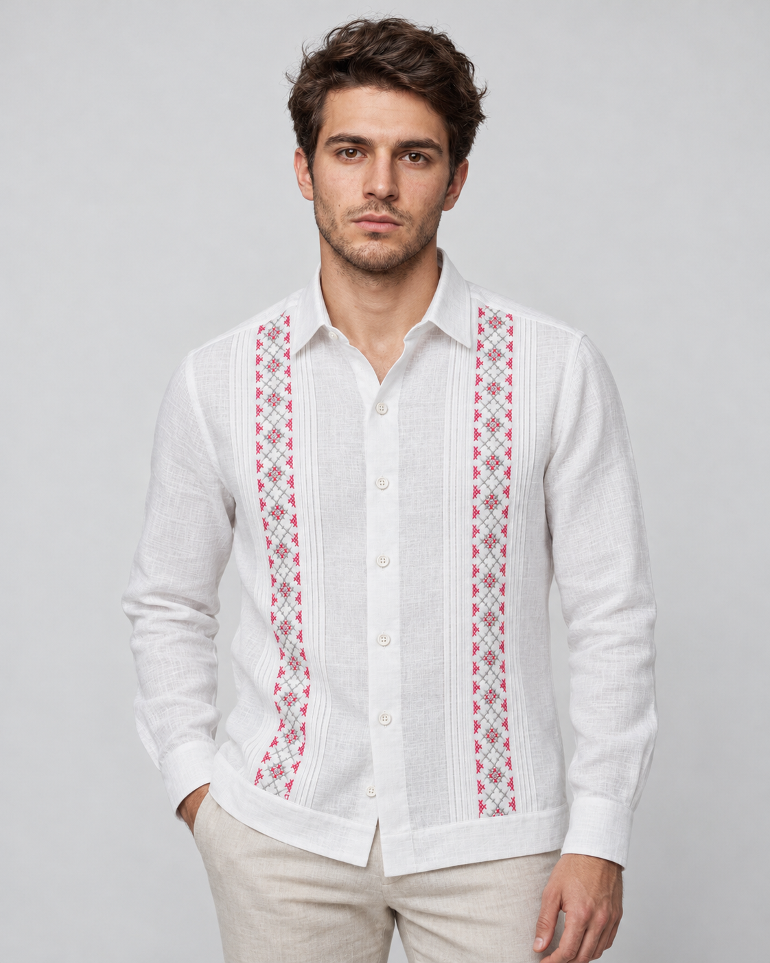 GUAYABERA FRANCO BLANCA