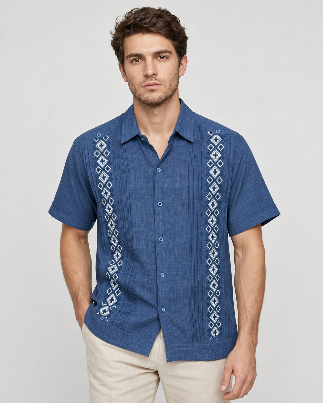GUAYABERA IKAL AZUL